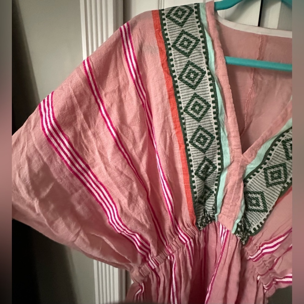 SOLD OUT Lemlem Rosa Pink Embroidered Resort Coverup Dress NWT S - Picture 7 of 13
